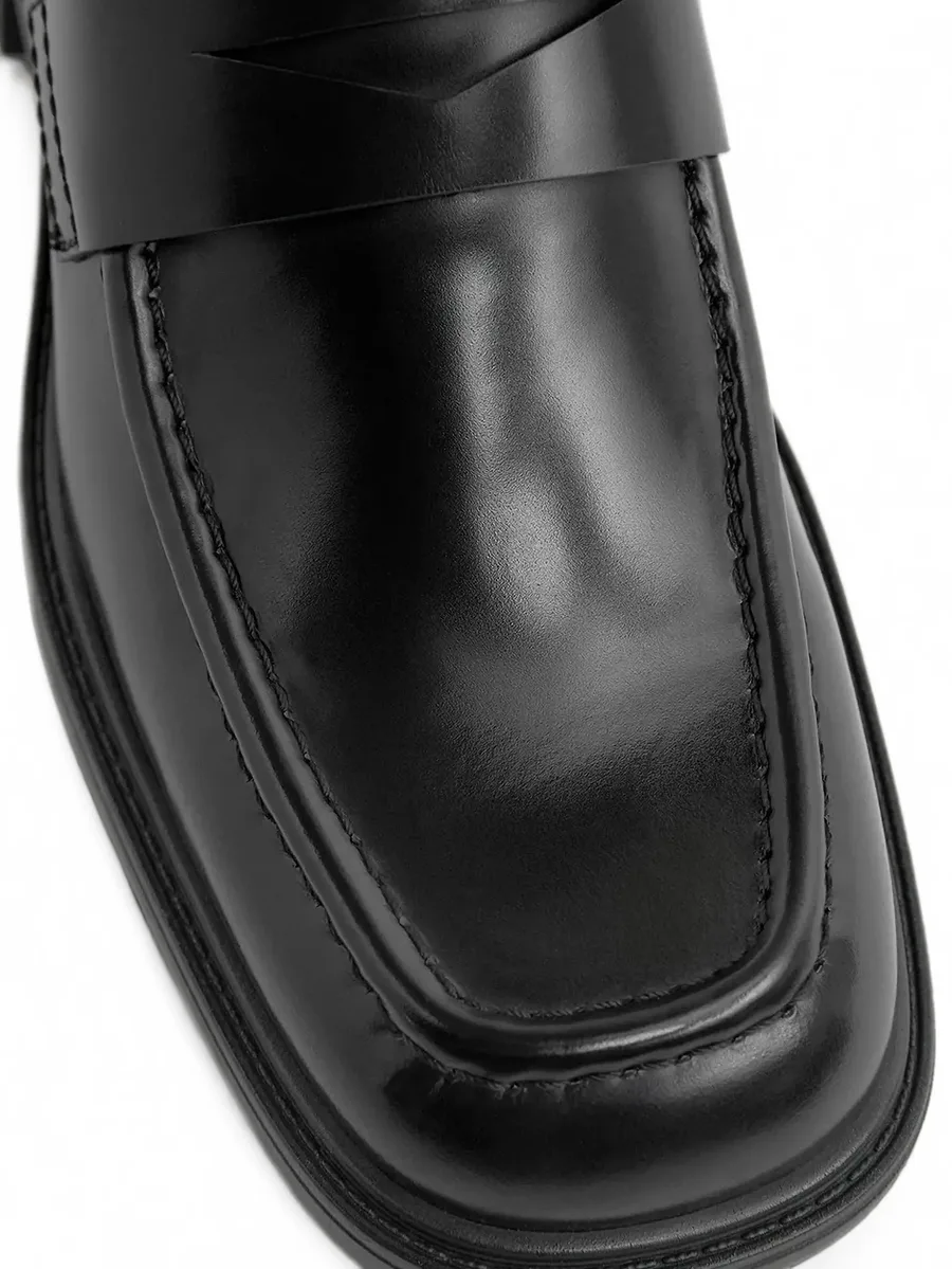 Amelia square-toe block-heel loafers 5