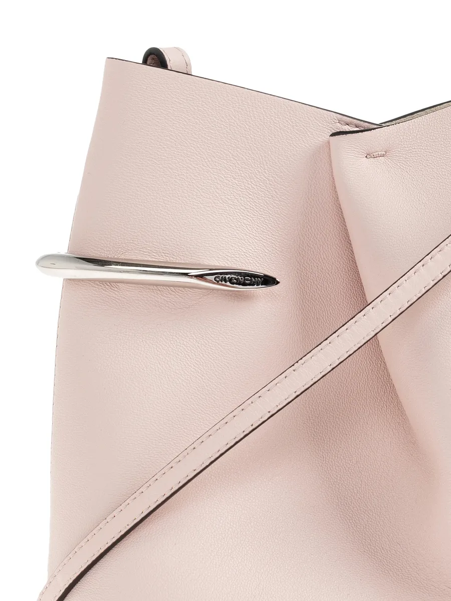 Pinch Me metal-bar leather bucket bag 12