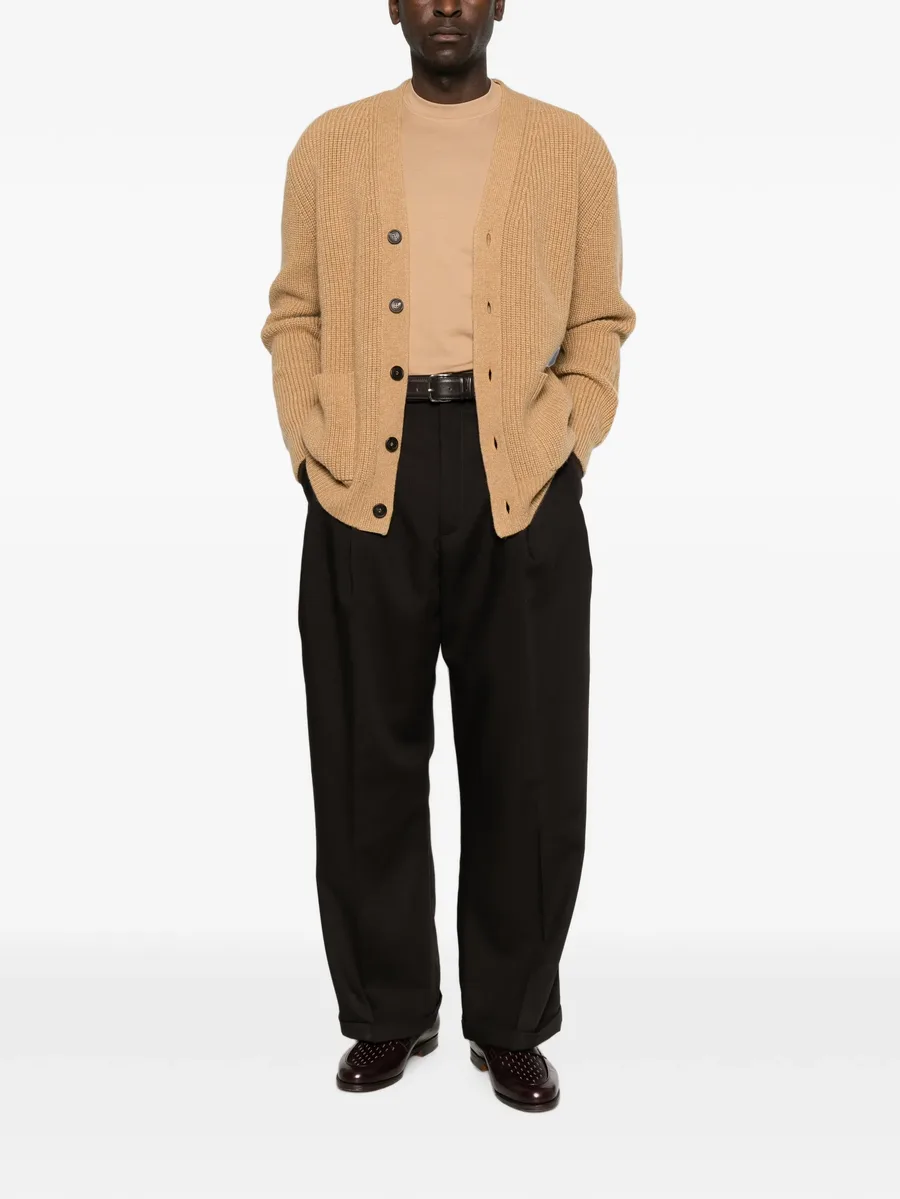 ribbed-knit V-neck cardigan 2