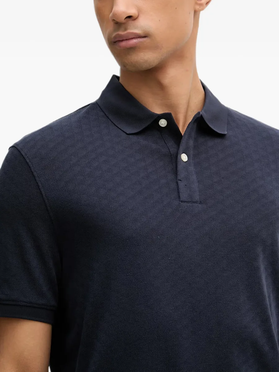 geometric-pattern short-sleeve polo shirt 4