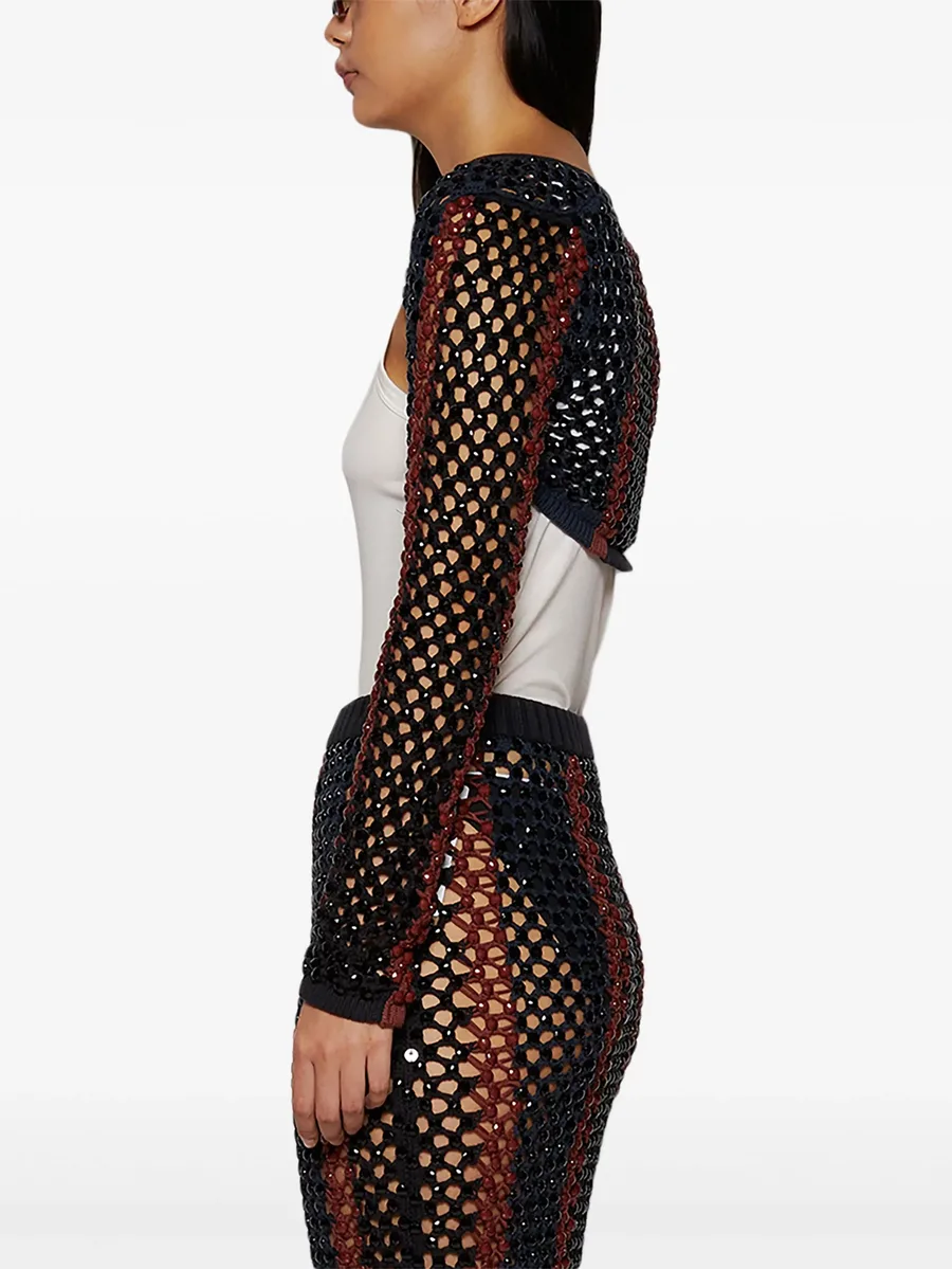 Gala crystal-embellished mesh shrug 7