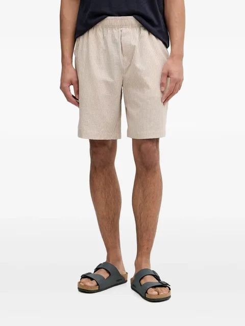 Dobby seersucker striped shorts