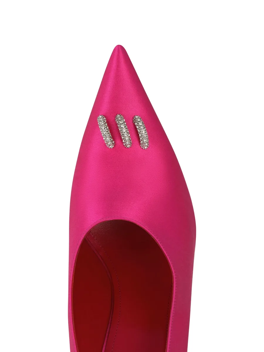 rhinestone-embellished satin pumps 8