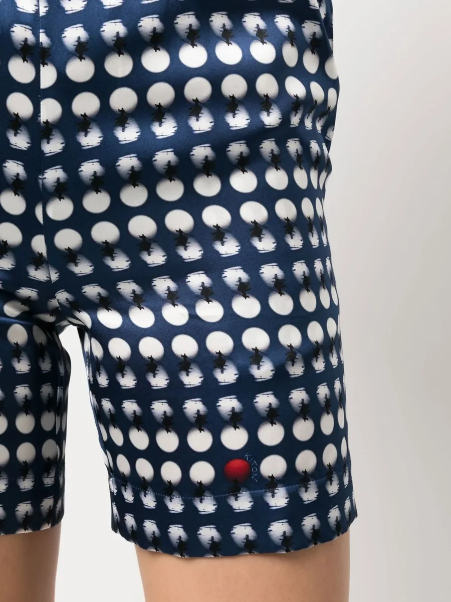 spot-print elastic shorts 10
