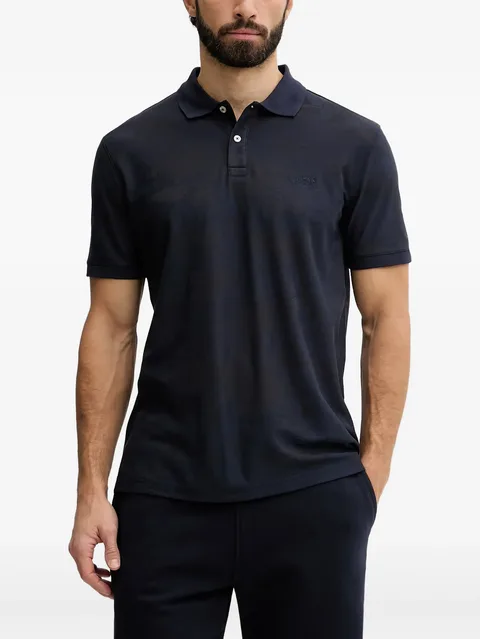 jacquard-logo polo shirt