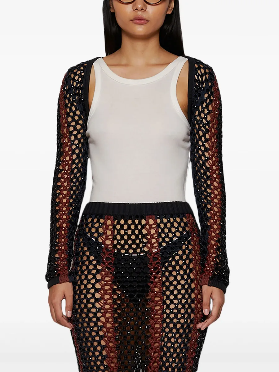 Gala crystal-embellished mesh shrug 6
