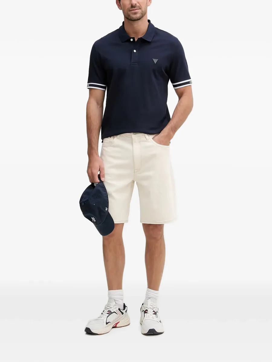 logo-patch striped-trim polo shirt 2