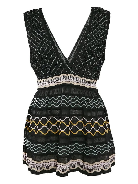 textured wave-knit top