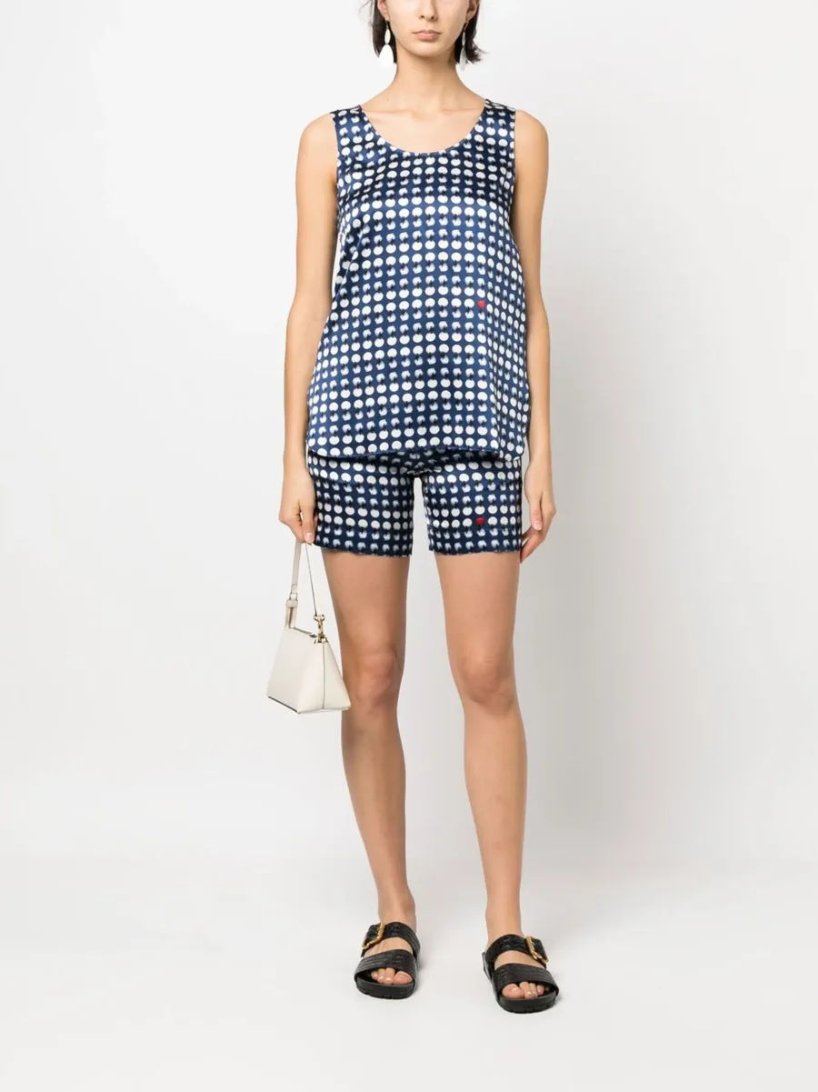 spot-print elastic shorts 4