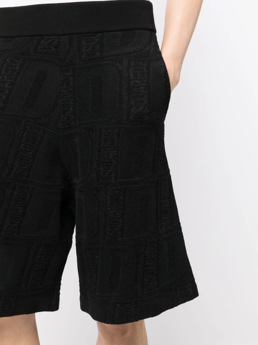 logo-print waffle-knit shorts 10