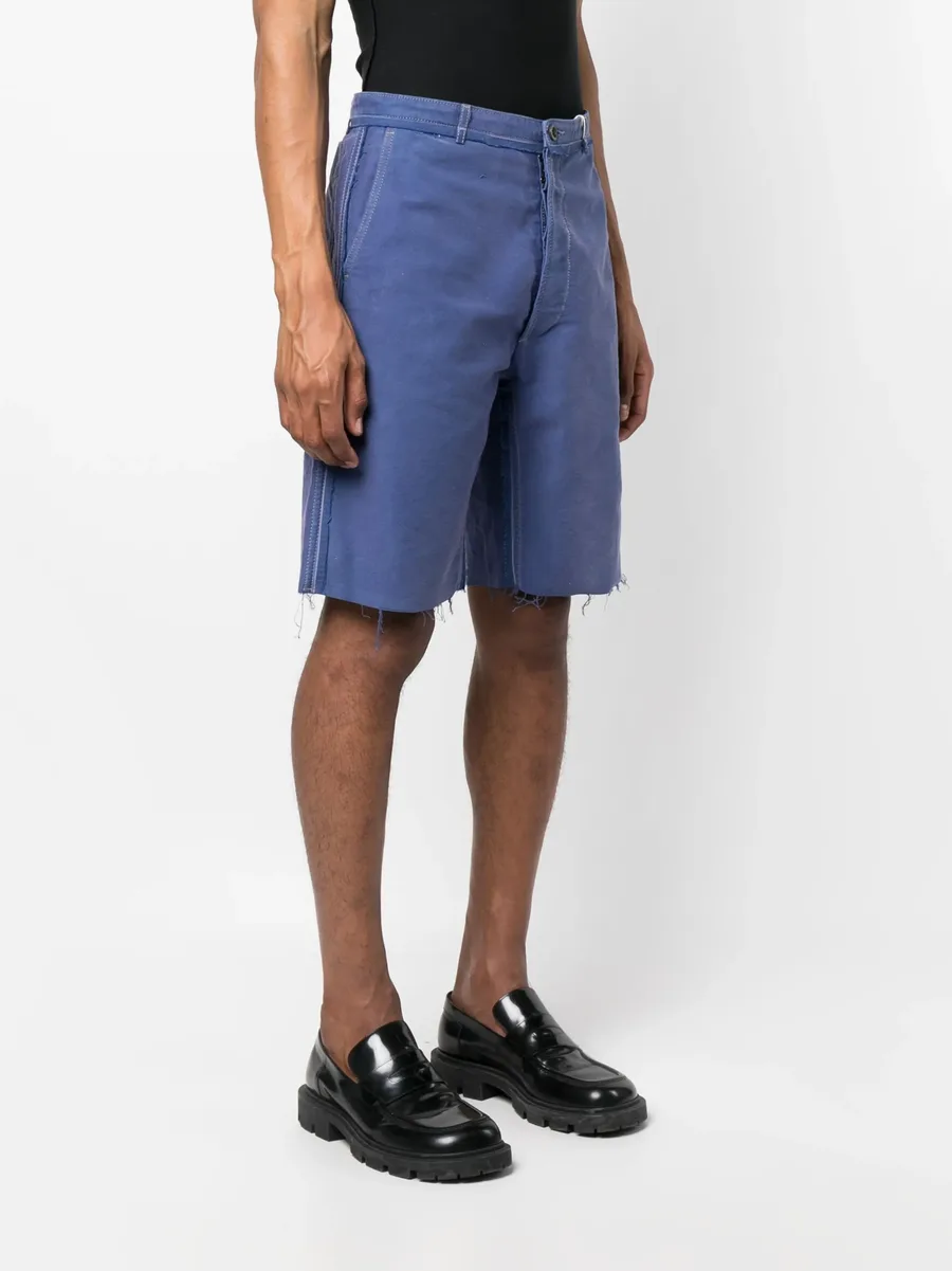 raw-edge cotton bermuda shorts 5