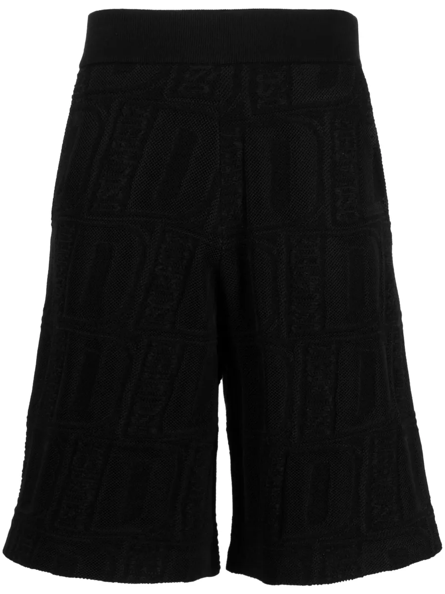 logo-print waffle-knit shorts 2
