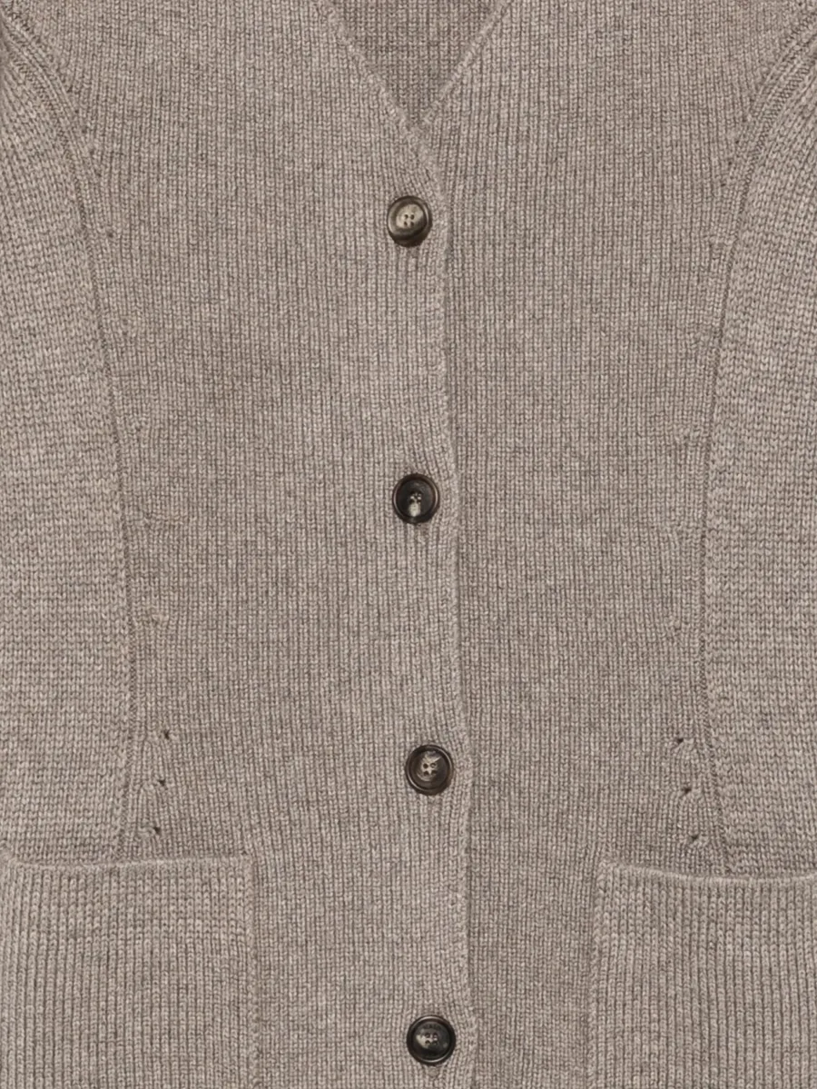 ribbed-knit V-neck cardigan 3