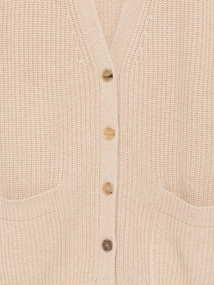 ribbed-knit V-neck cardigan 3