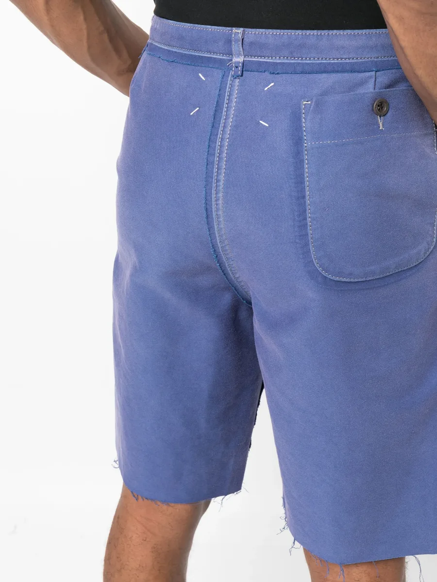 raw-edge cotton bermuda shorts 9