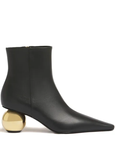 spherical-heel pointed-toe boots