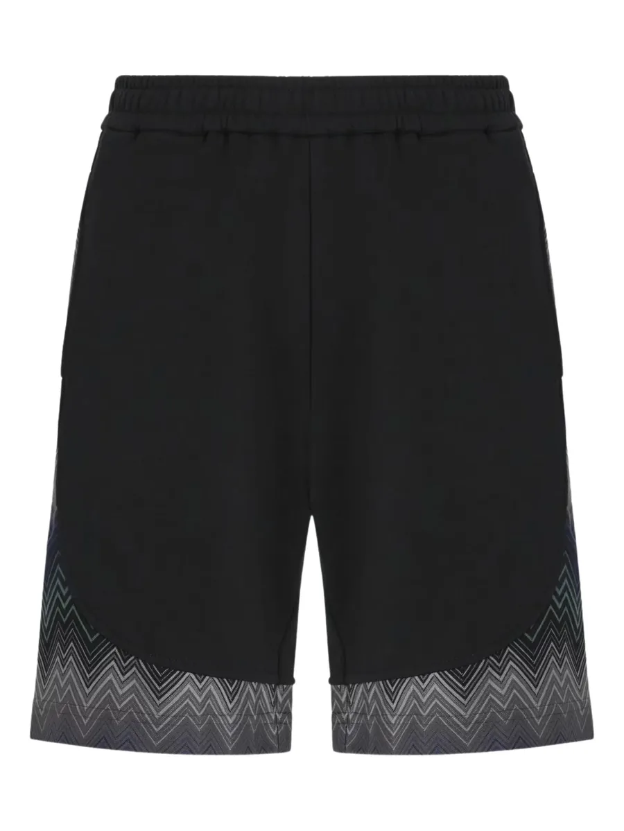 zigzag-pattern fleece shorts 2