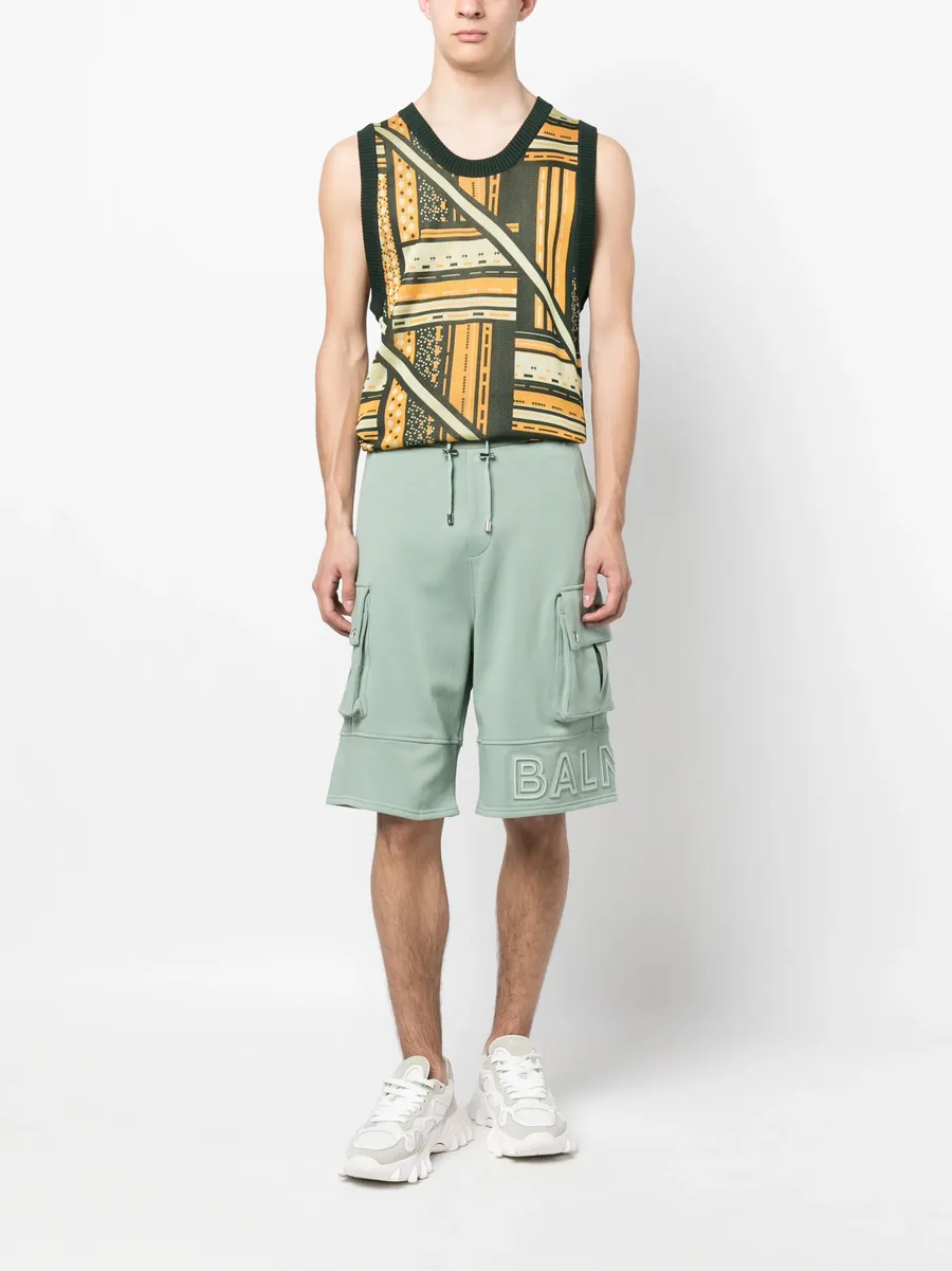 embossed-logo cotton bermuda shorts 3