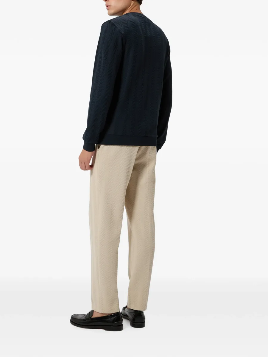 Tone-on-tone Chevron cotton and viscose crewneck sweatshirt 3