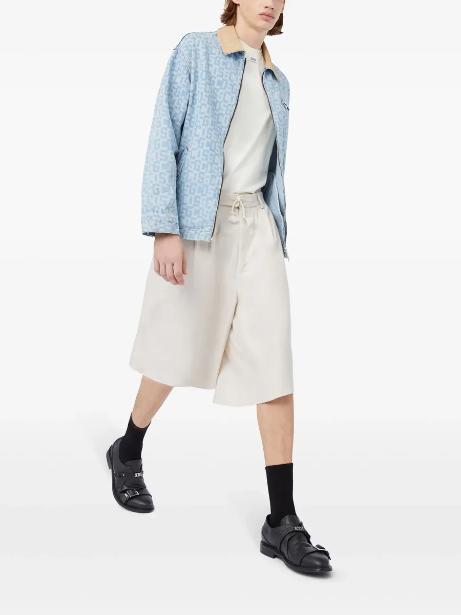 logo-embroidered pleated bermuda shorts 3