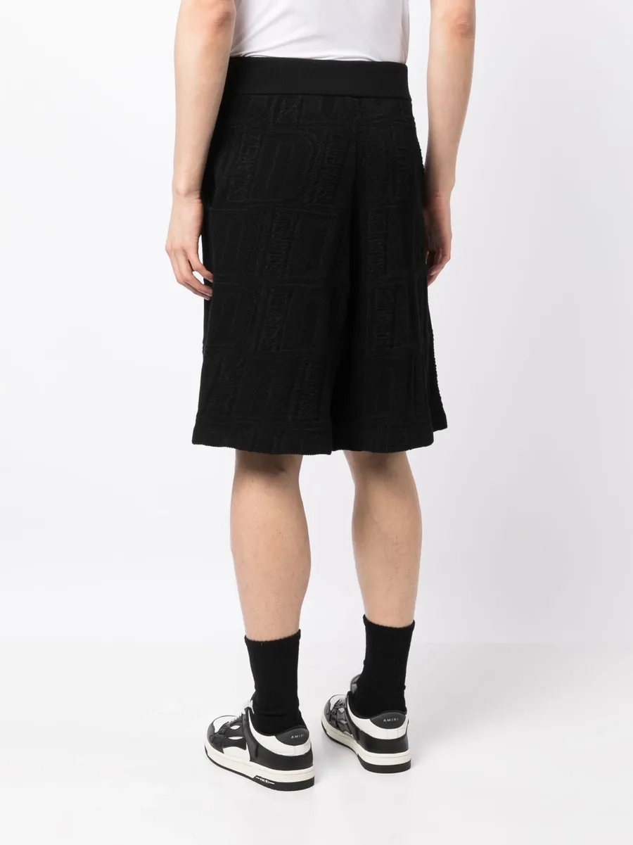 logo-print waffle-knit shorts 7