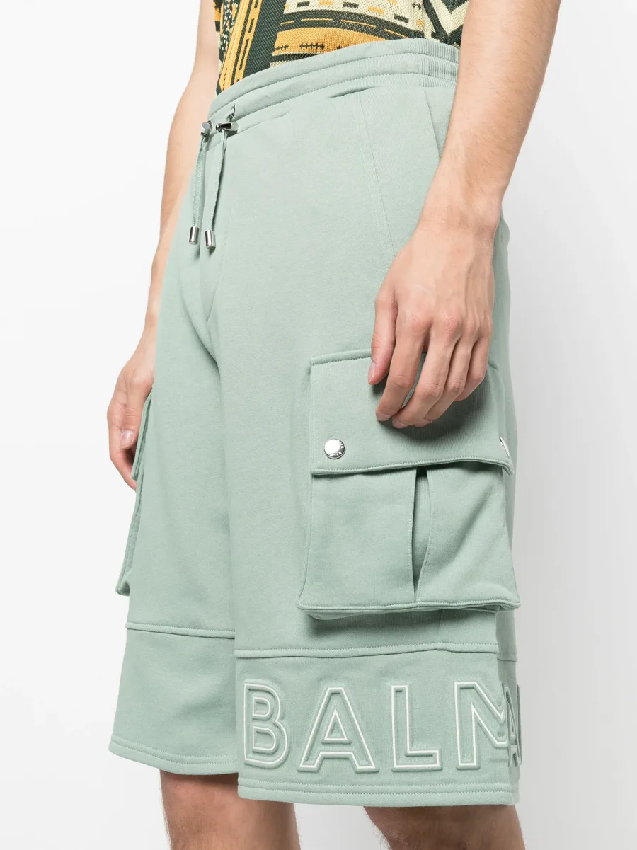 embossed-logo cotton bermuda shorts 9