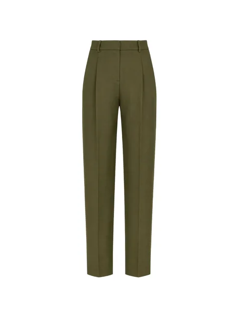 pleated straight-leg trousers
