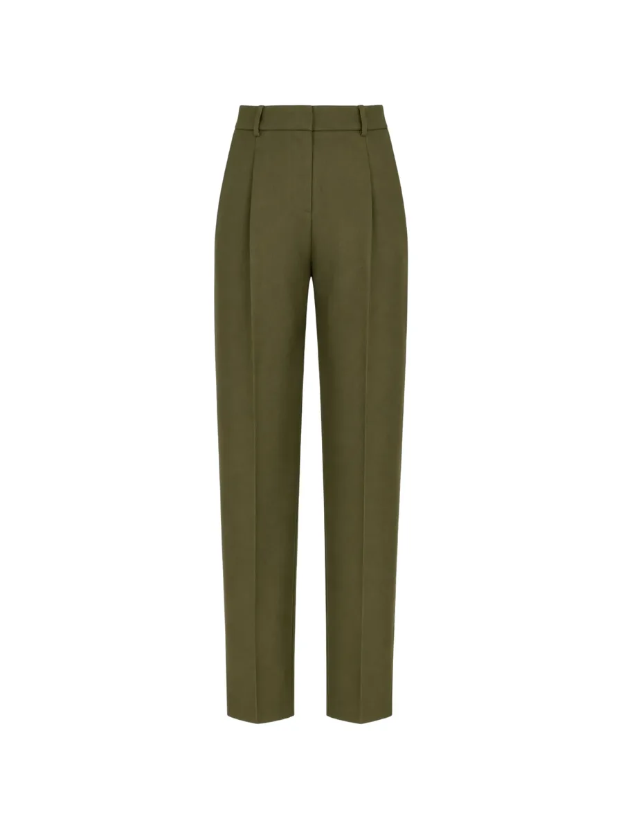 pleated straight-leg trousers 1