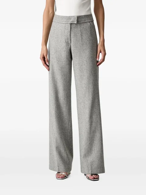 logo-plaque wide-leg trousers