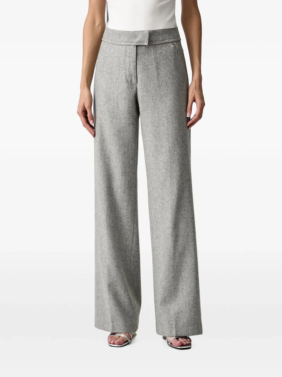 logo-plaque wide-leg trousers 1