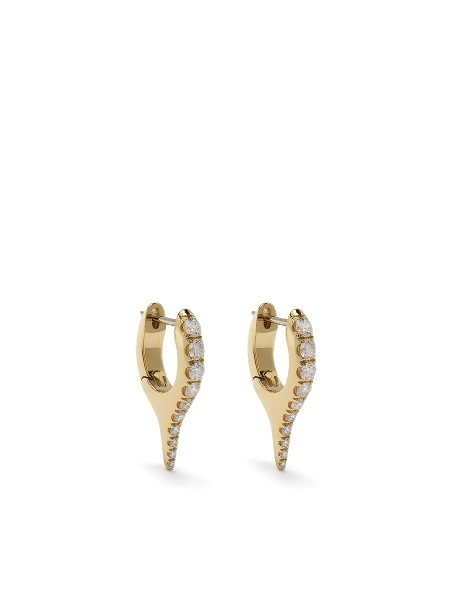 серьги Lola Needle из желтого золота с бриллиантами 1