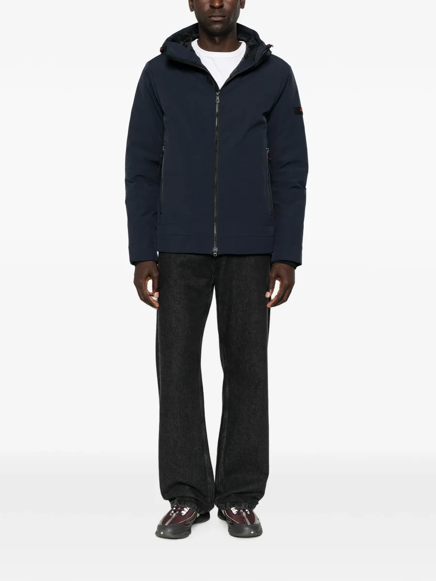 hooded logo-patch jacket 2