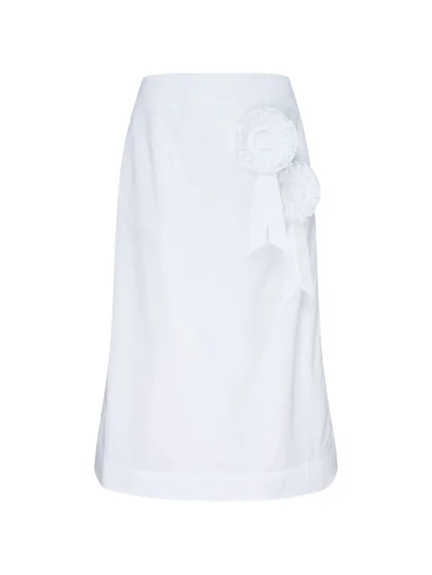 rosette-embellished A-line midi skirt
