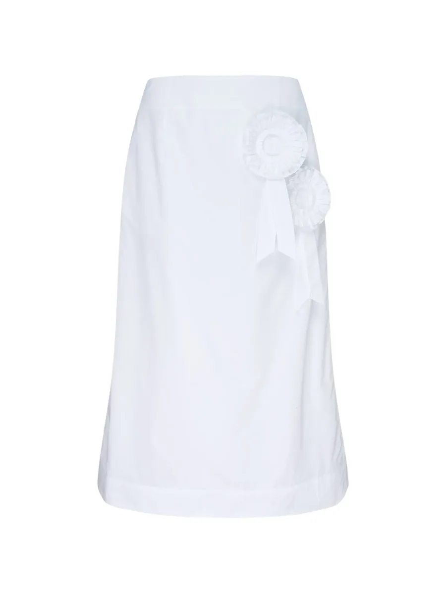 rosette-embellished A-line midi skirt 1