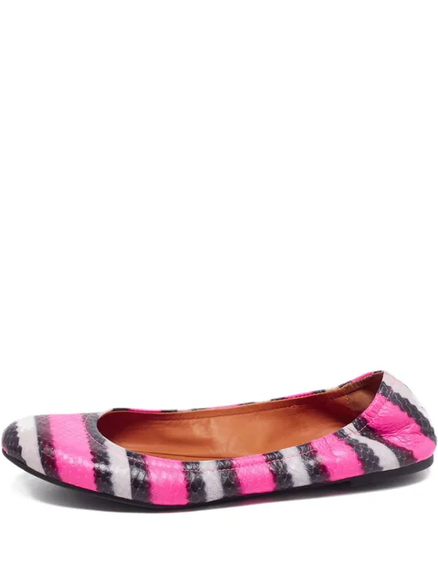 snakeskin-effect ballet flats