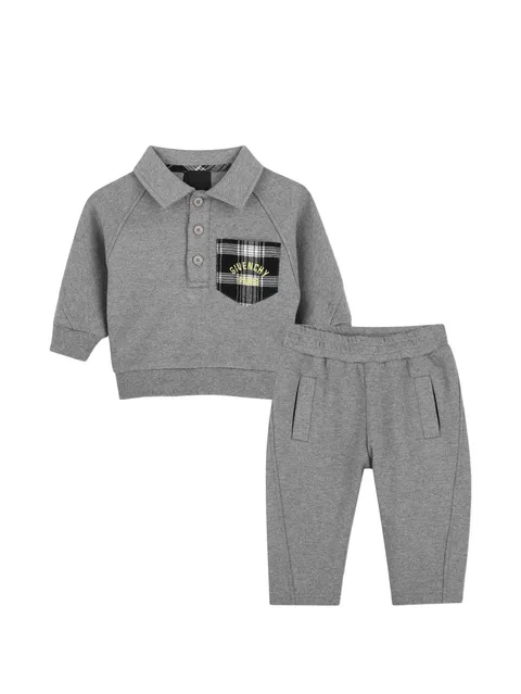 plaid-pocket tracksuit