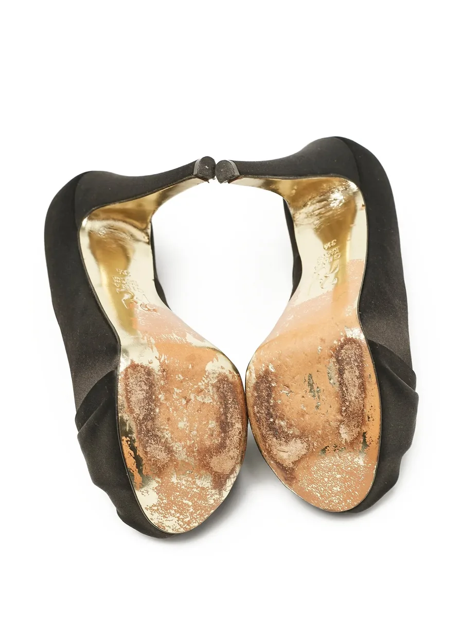 125mm satin platform pumps 6