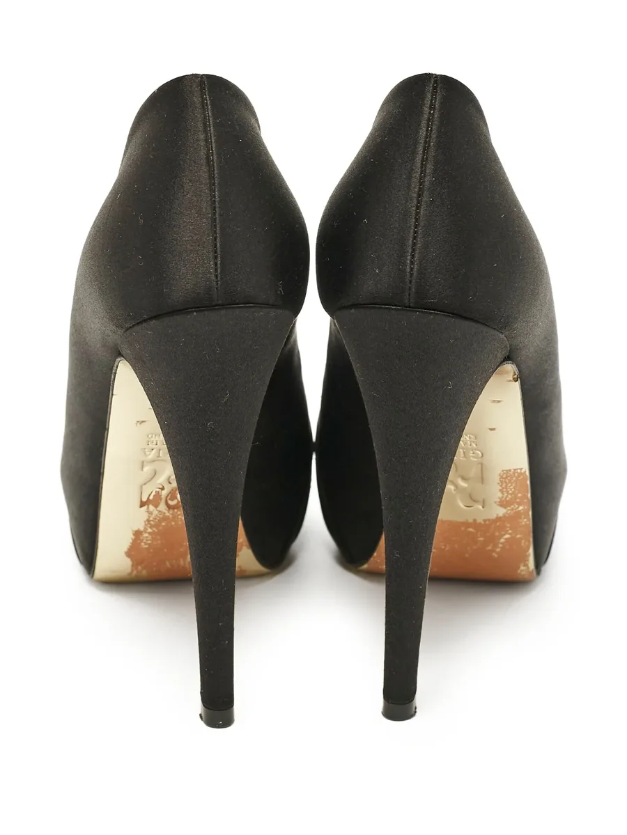 125mm satin platform pumps 8