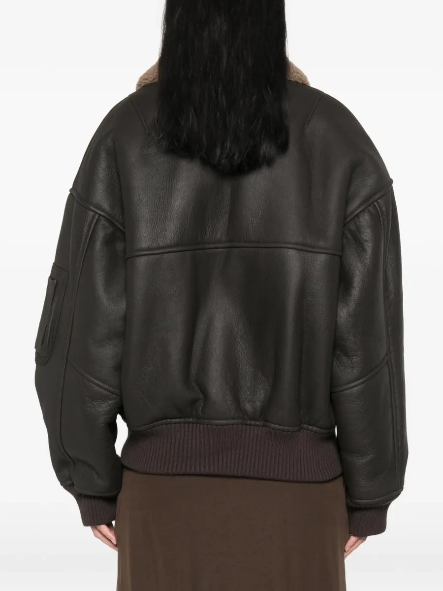 shearling-collar leather jacket 4