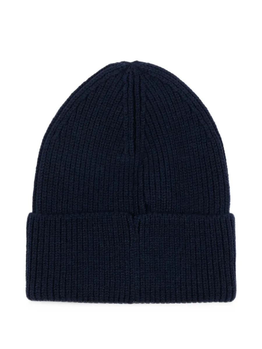 logo-embroidered ribbed-knit beanie hat 2