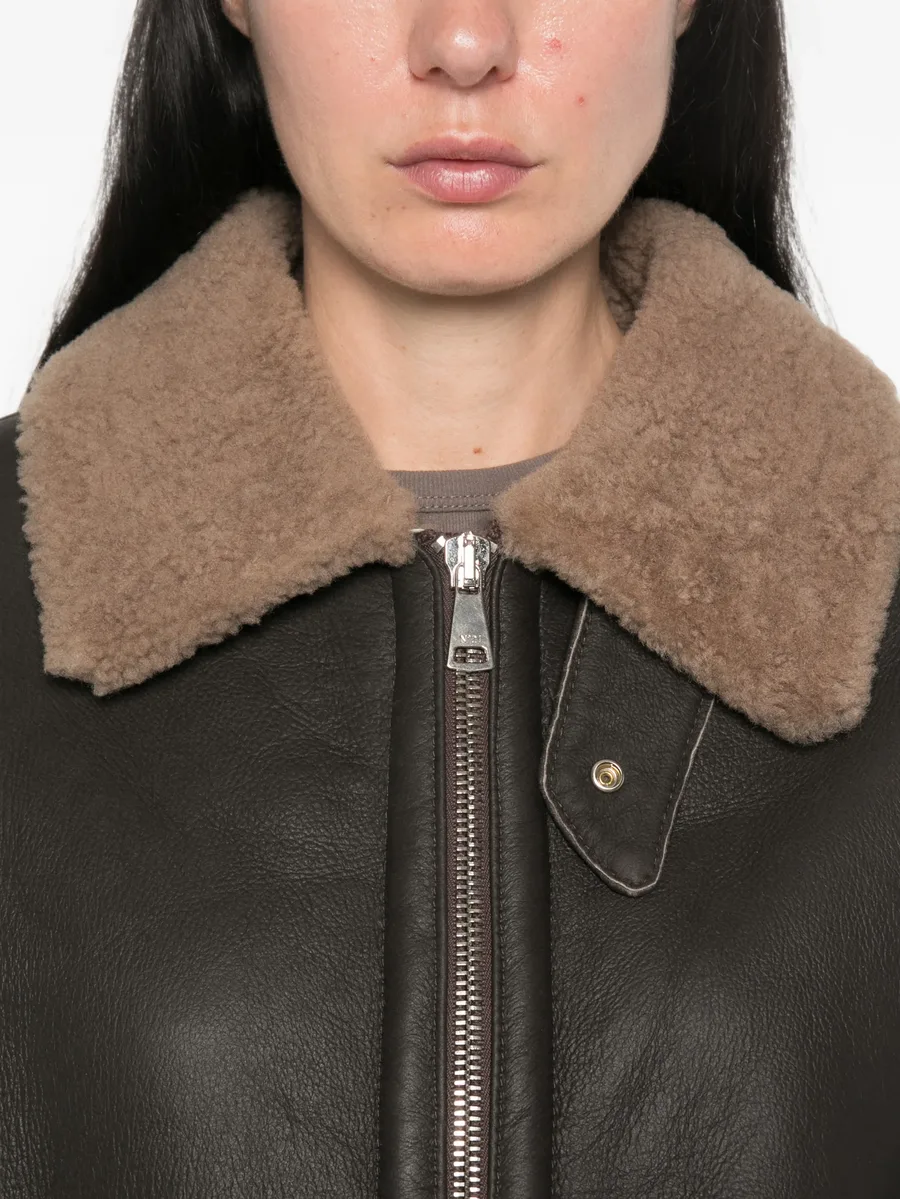 shearling-collar leather jacket 5