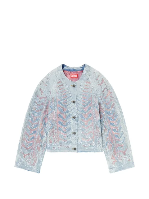 jacket in microstone devoré denim