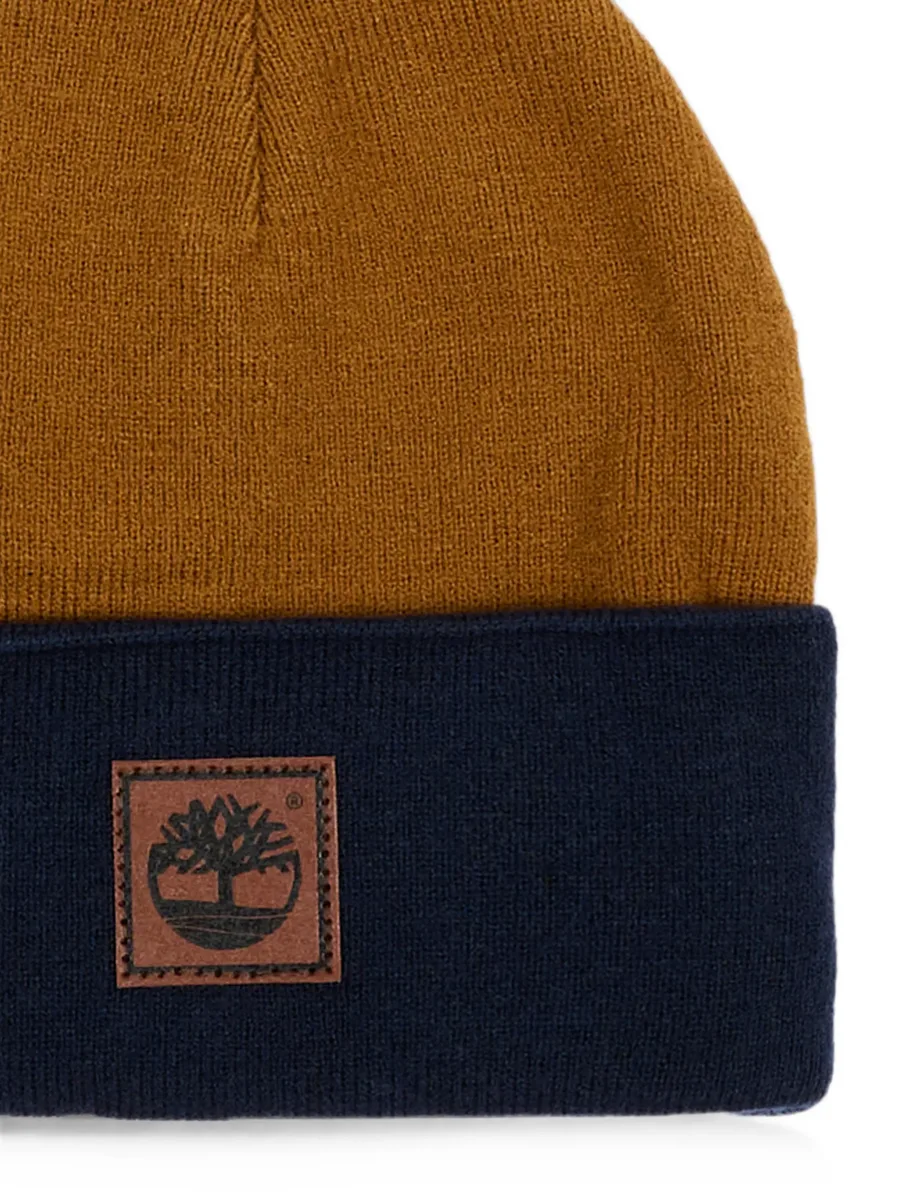 logo-patch colour-block beanie hat 3