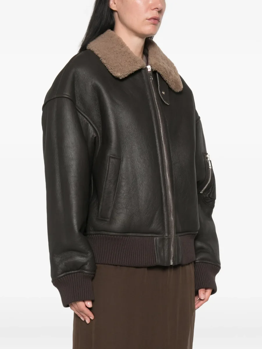 shearling-collar leather jacket 3