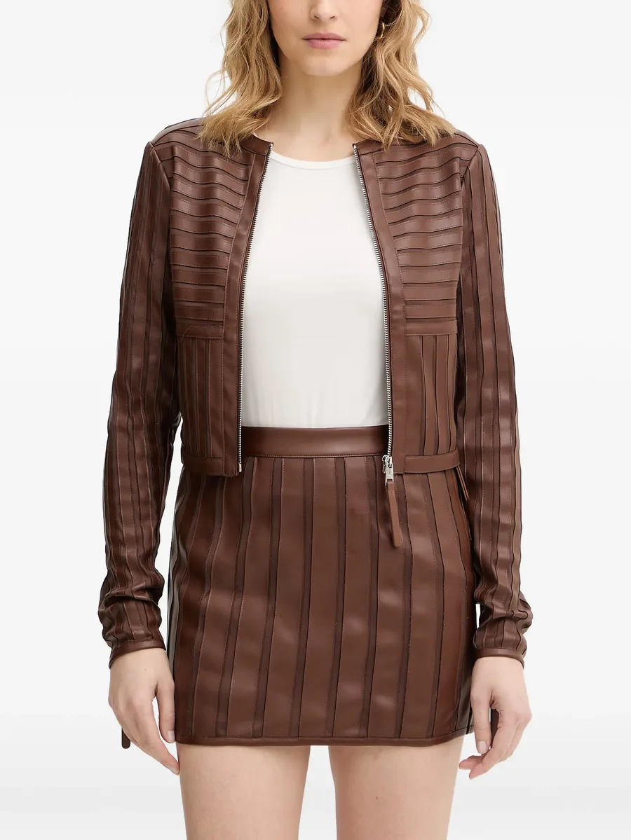 pleated collarless jacket 3