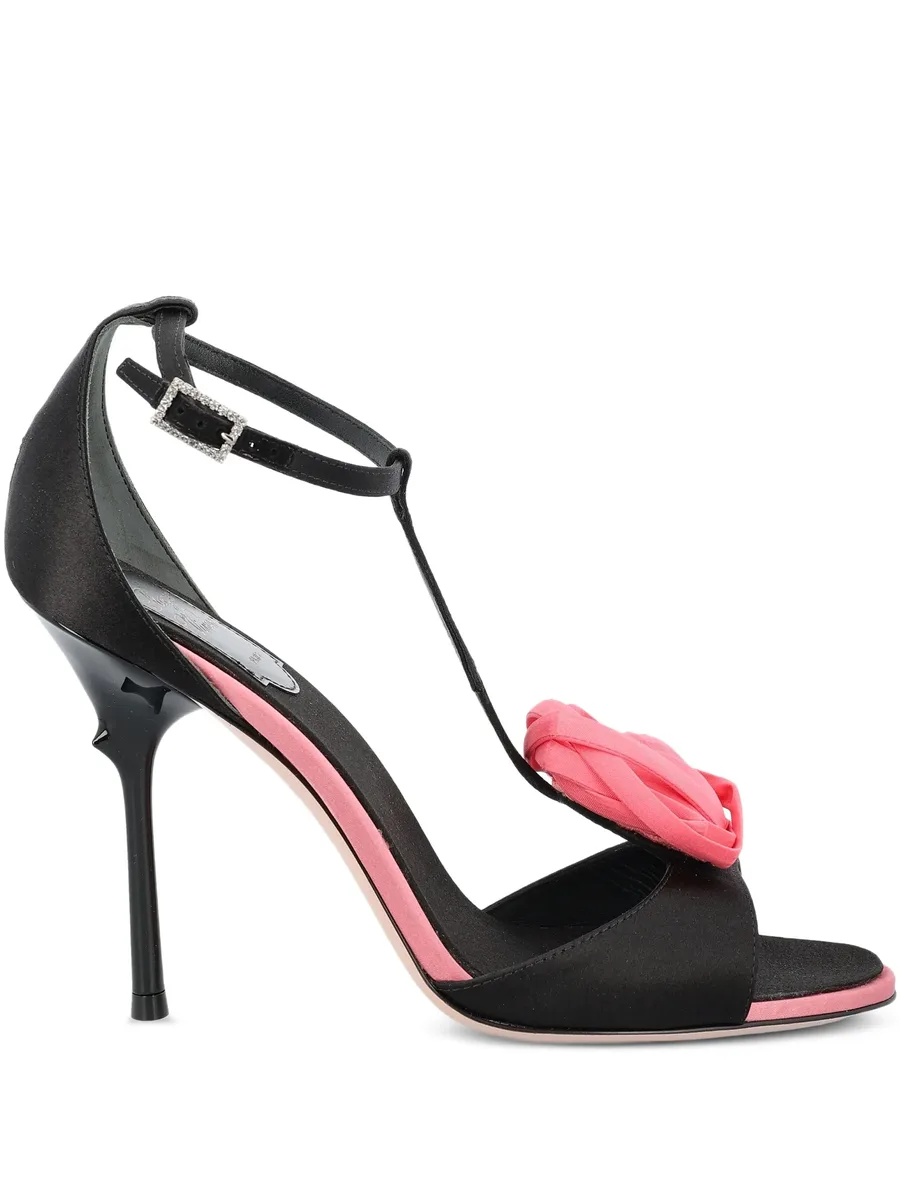 100mm rose-embellished t-bar sandals 1