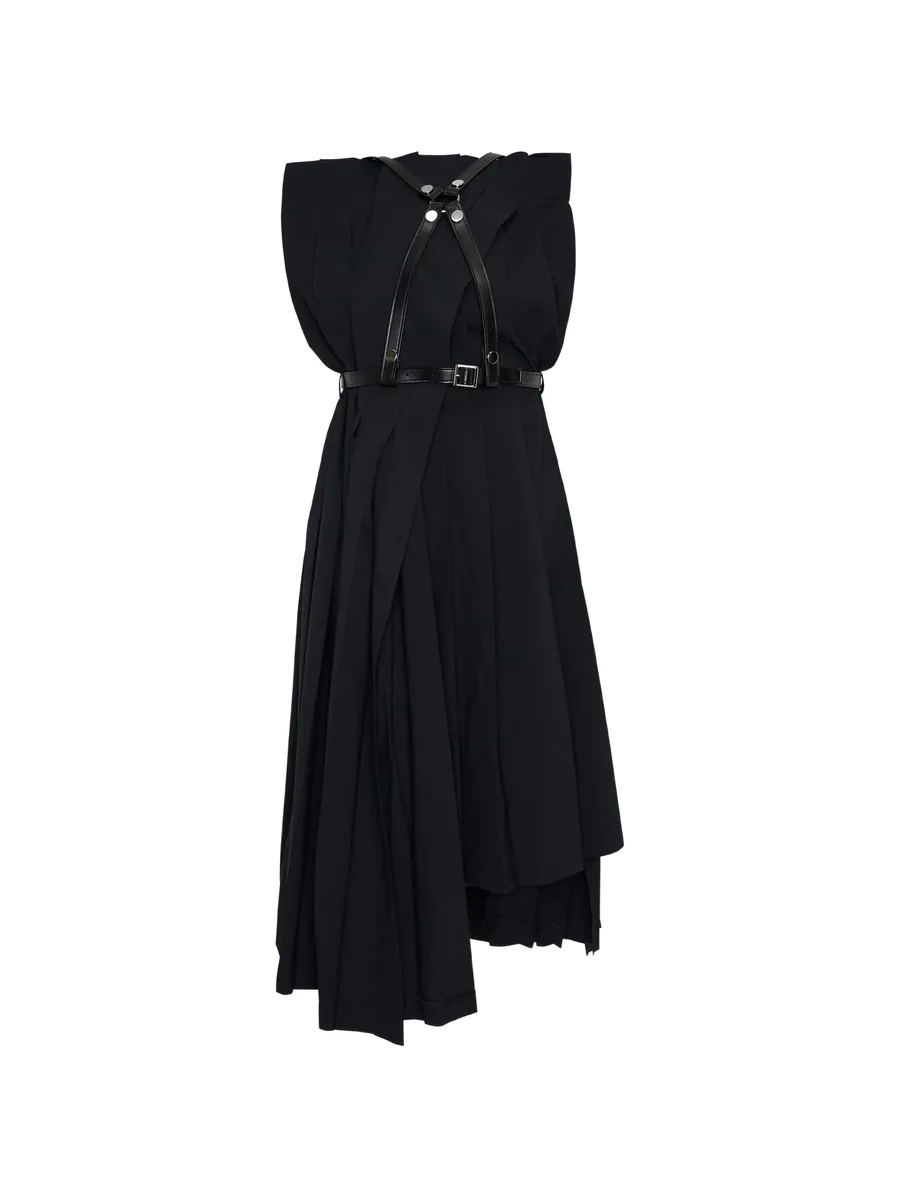pleated harness midi  dress 1