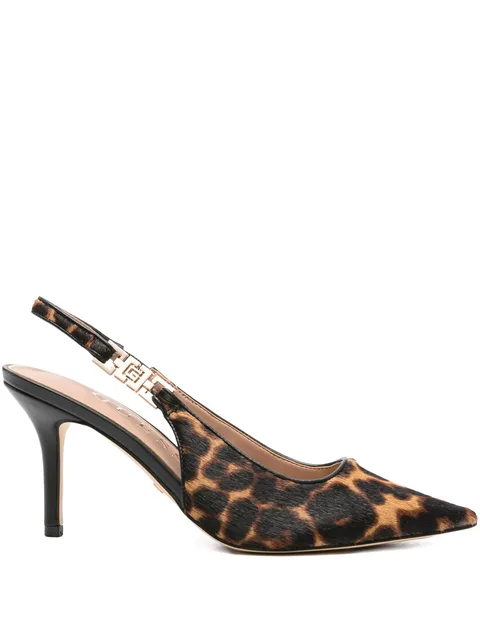 85mm slingback leopard pumps