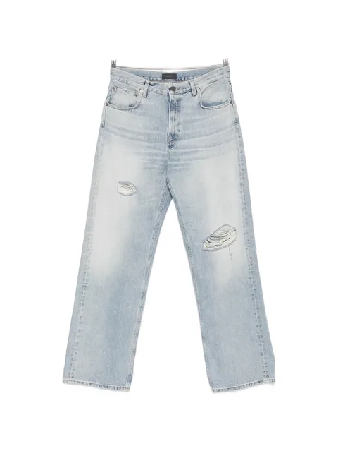 distressed wide-leg jeans