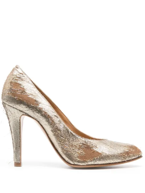 100mm lurex Mary-Jane pumps